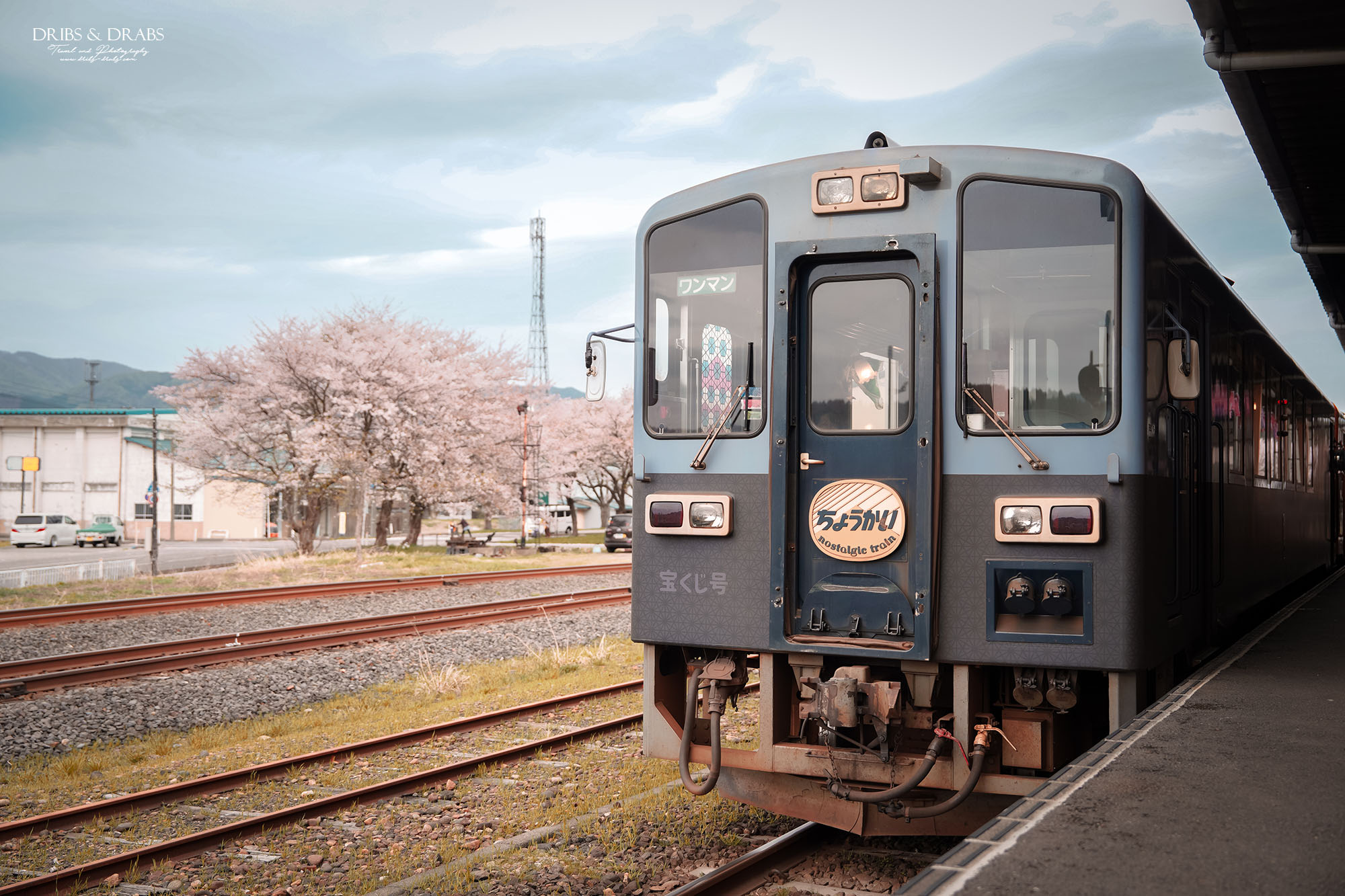 日本秋田由利高原鐵道｜鳥海山觀光列車體驗，充滿童趣的鳥海玩具列車，穿梭櫻花田園風景